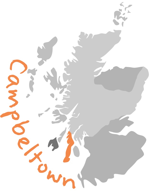 Map of Scotland with the Campbeltown region highlighted